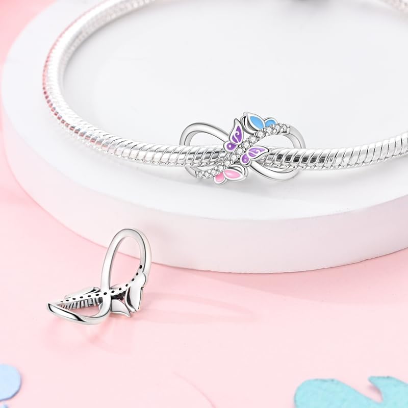VALGACLS Mom Wife Daughter Love Heart Wedding Rings Charms 925 Sterling Silver Charms for Bracelets Necklace Valentine's Day Mother's Day Jewelry Charm for Women - Image 3